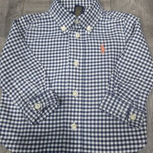Polo by Ralph Lauren Blue and Orange Button Down Shirt